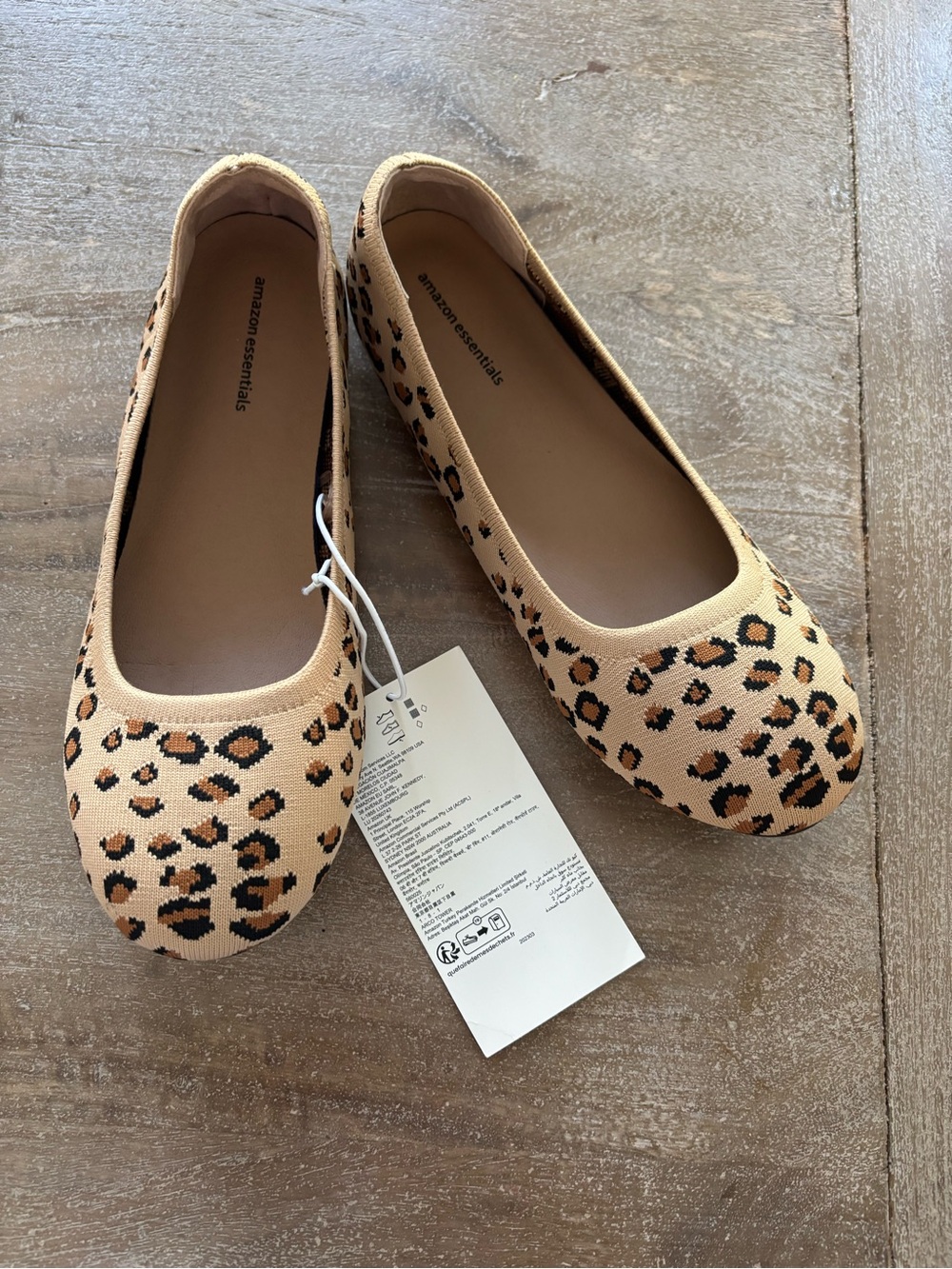 Amazon Essentials Leopard Print Ballet Flats in Tan and Black